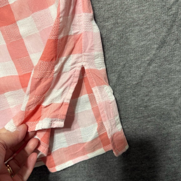 St. John's Bay Pink and White Plaid Blouse 100% Cotton Size XXL - Picture 5 of 9